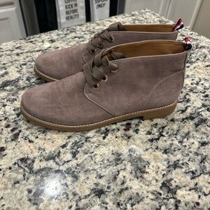 Tommy Hilfiger Womens 8.5 M Balbina Ankle Boots Suede Leather Gray/ Brown